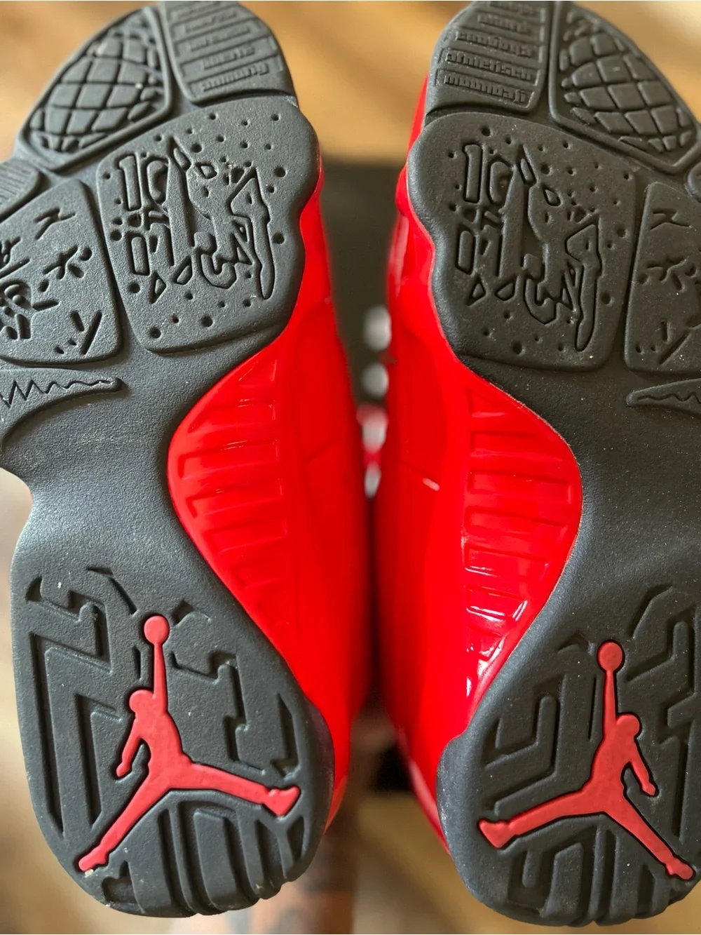 Jordan Kids Red High-Top Sneakers with Black Accents